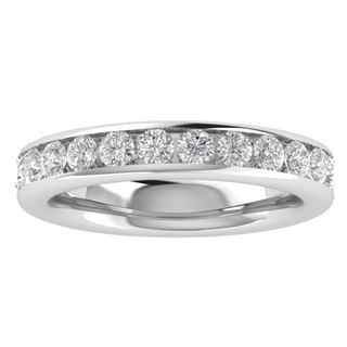 Round Lab Grown Diamond 14K White Gold Wedding Band