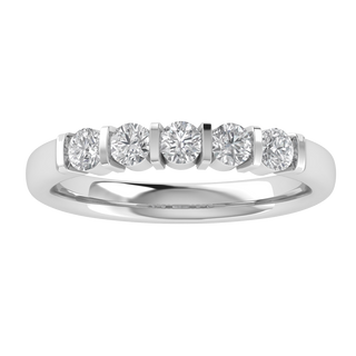 Lab Grown Diamond Bar Setting 14K White Gold Wedding Band