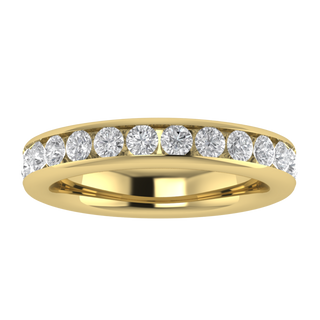 Round Lab Grown Diamond 14K White Gold Wedding Band