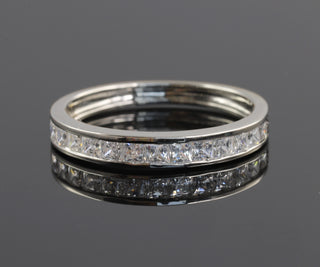 Princess Cut Moissanite Eternity Wedding Band