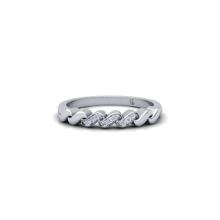 Lab Grown Diamond Half Eternity Minimalist 14K White Gold Wedding Band