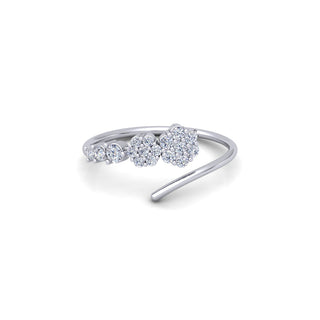 Lab Grown Diamond Floral Inspired 14K White Gold Wedding Band