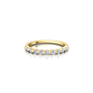 Lab Grown Diamond Half Eternity 14K White Gold Wedding Band