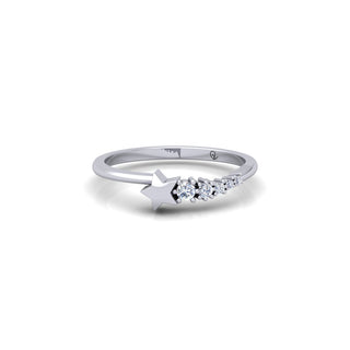 Lab Grown Diamond Star Five Stone 14K White Gold Wedding Ring