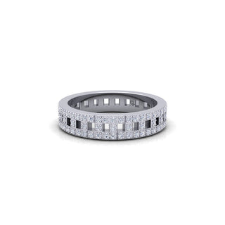 Lab Grown Diamond Full Eternity 14K White Gold Wedding Band