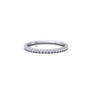 Lab Grown Diamond Half Eternity Minimalist 14K White Gold Wedding Band