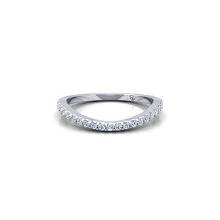 Lab Grown Diamond Curved Minimalist 14K White Gold Wedding Band