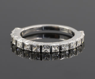 Princess Cut Moissanite Half Eternity Matching Band