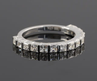 Princess Cut Moissanite Half Eternity Matching Band