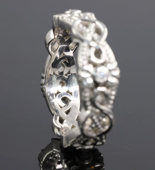 Vintage Art Deco Round Cut Moissanite Eternity Band