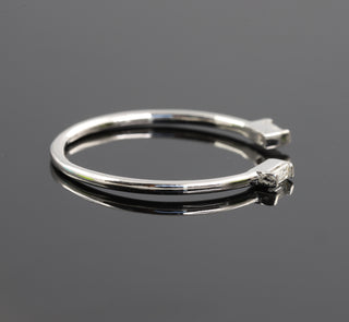 Open Cuff Bar Setting Baguette Cut Moissanite Band