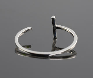 T Bar Open Cuff Round Cut Moissanite Band