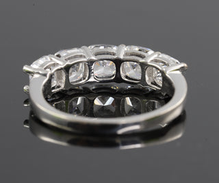 Five Stone Half Eternity Cushion Cut Moissanite Band