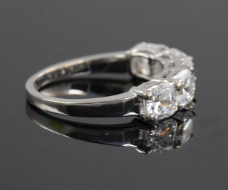 Five Stone Half Eternity Cushion Cut Moissanite Band