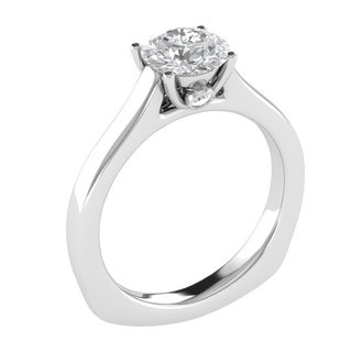 Solitaire Round Cut Moissanite Engagement Ring