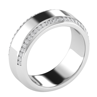 Lab Grown Diamond Half Eternity 14K White Gold Wedding Band