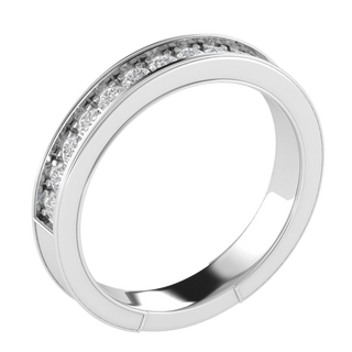 Lab Grown Diamond Half Eternity 14K White Gold Wedding Band