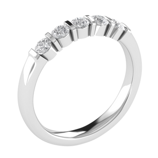 Lab Grown Diamond Bar Setting 14K White Gold Wedding Band