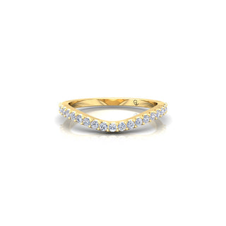 Lab Grown Diamond Curved Minimalist 14K White Gold Wedding Band