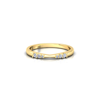 Lab Grown Diamond Six Stone 14K White Gold Wedding Band