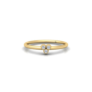 Lab Grown Diamond Three Stone Bezel Set Stackable Ring