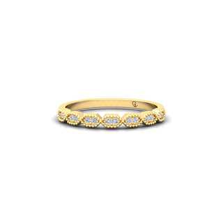 Lab Grown Diamond Vintage Inspired 14K Gold Wedding Band