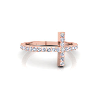 Lab Grown Diamond Cross 14K White Gold Wedding Ring