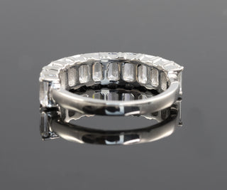 Half Eternity Emerald Cut Moissanite Wedding Band