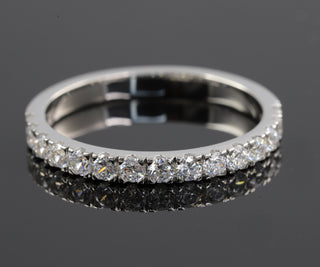 Half Eternity Micro Pave Moissanite Diamond Band