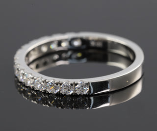 Half Eternity Micro Pave Moissanite Diamond Band