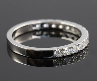 Half Eternity Micro Pave Moissanite Diamond Band