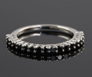 Black Diamond Half Eternity Round Cut Moissanite Band