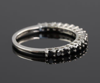 Black Diamond Half Eternity Round Cut Moissanite Band