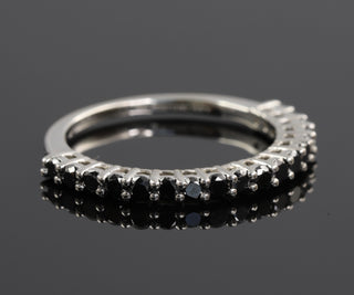 Black Diamond Half Eternity Round Cut Moissanite Band