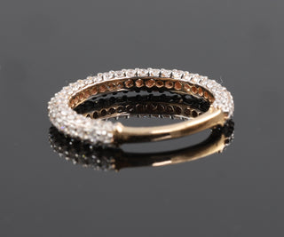 Half Eternity Micro Pave Round Cut Moissanite Wedding Band