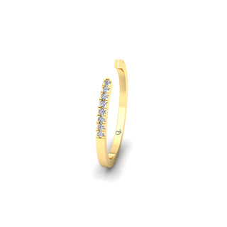 Lab Grown Diamond Open Cuff 14K White Gold Wedding Band