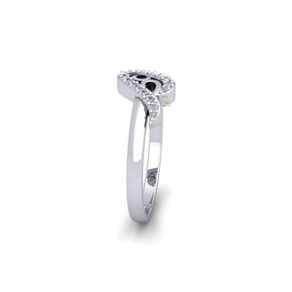 Lab Grown Diamond Swirl 14K White Gold Minimalist Ring