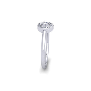 Lab Grown Diamond Open Round Diamond 14K White Gold Wedding Ring