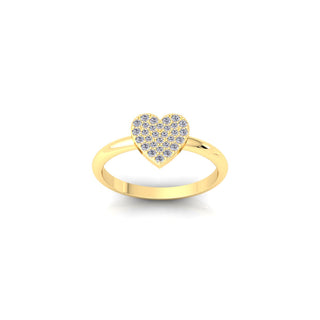 Lab Grown Diamond Cluster Heart Shape 14K White Gold Wedding Ring