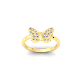 Lab Grown Diamond Mariah Carey Inspired Butterfly 14K White Gold Wedding Ring