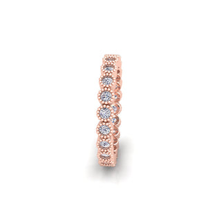 Lab Grown Diamond Full Eternity Bubble 14K White Gold Wedding Band