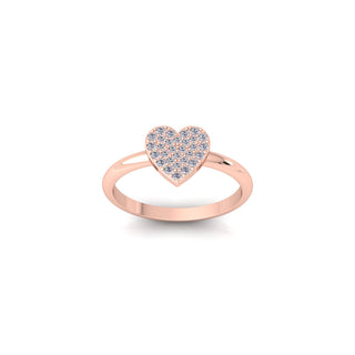 Lab Grown Diamond Cluster Heart Shape 14K White Gold Wedding Ring