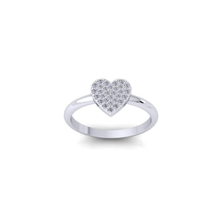 Lab Grown Diamond Cluster Heart Shape 14K White Gold Wedding Ring