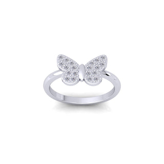 Lab Grown Diamond Mariah Carey Inspired Butterfly 14K White Gold Wedding Ring