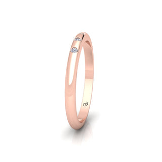 Lab Grown Diamond Five Stone Flush Setting 14K White Gold Wedding Band