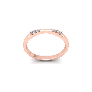 Lab Grown Diamond Six Stone 14K White Gold Wedding Band
