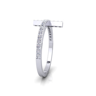 Lab Grown Diamond Cross 14K White Gold Wedding Ring