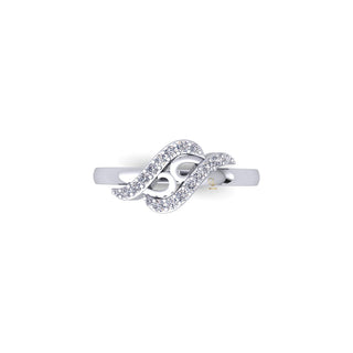 Lab Grown Diamond Swirl 14K White Gold Minimalist Ring