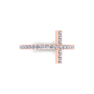 Lab Grown Diamond Cross 14K White Gold Wedding Ring