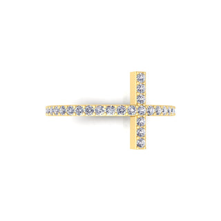 Lab Grown Diamond Cross 14K White Gold Wedding Ring